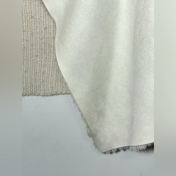 Romeo & Juliet Cream Open Waterfall Front Cardigan with Faux Fur Trim size Med - Picture 5 of 9